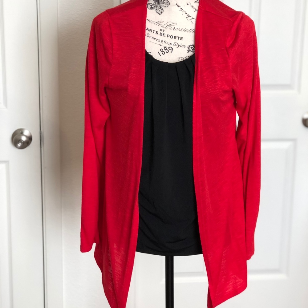 Rebecca Malone red cardigan size Med.